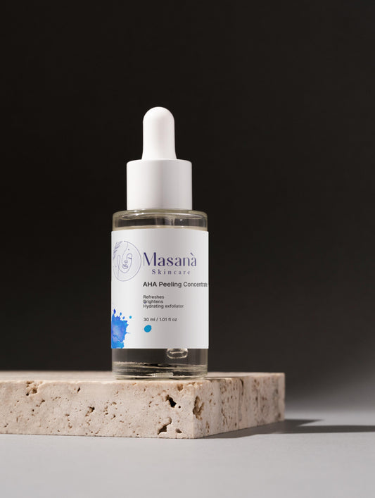 Masanà AHA Peeling Concentrate – lactic acid and hyaluronic acid exfoliating treatment for smoother, radiant, and moisturized skin