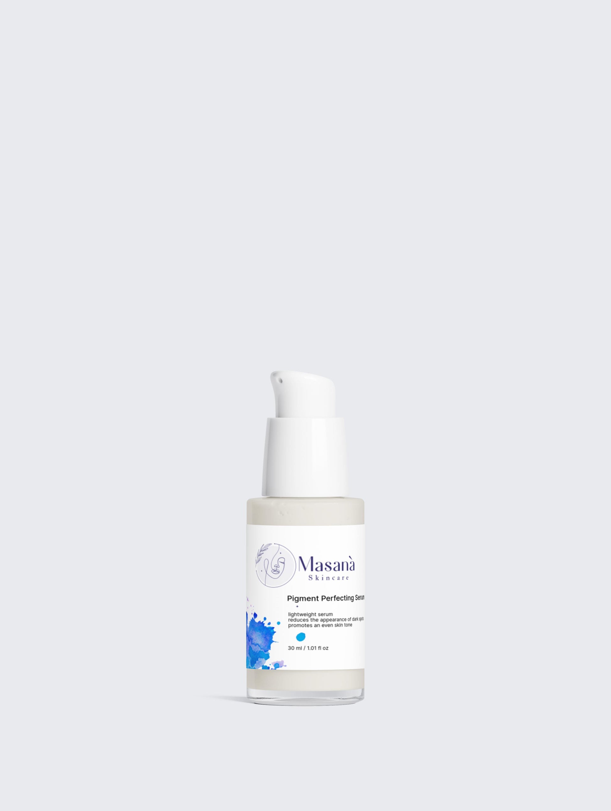 Masanà Pigment Perfecting Serum – lightweight, hydrating face serum formulated to reduce pigmentation and promote even skin tone