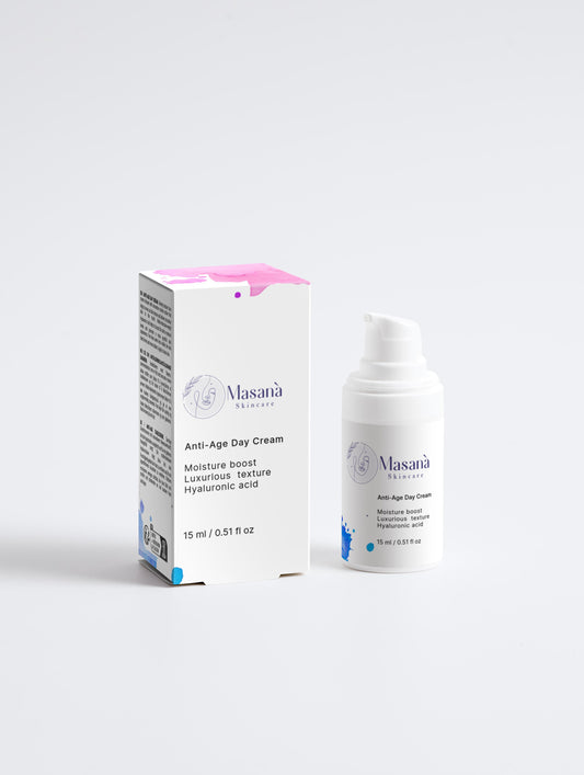 Masanà Anti-Age Face Cream with box – vegan anti-aging moisturizer with hyaluronic acid and marine actives for smooth, firm, radiant skin