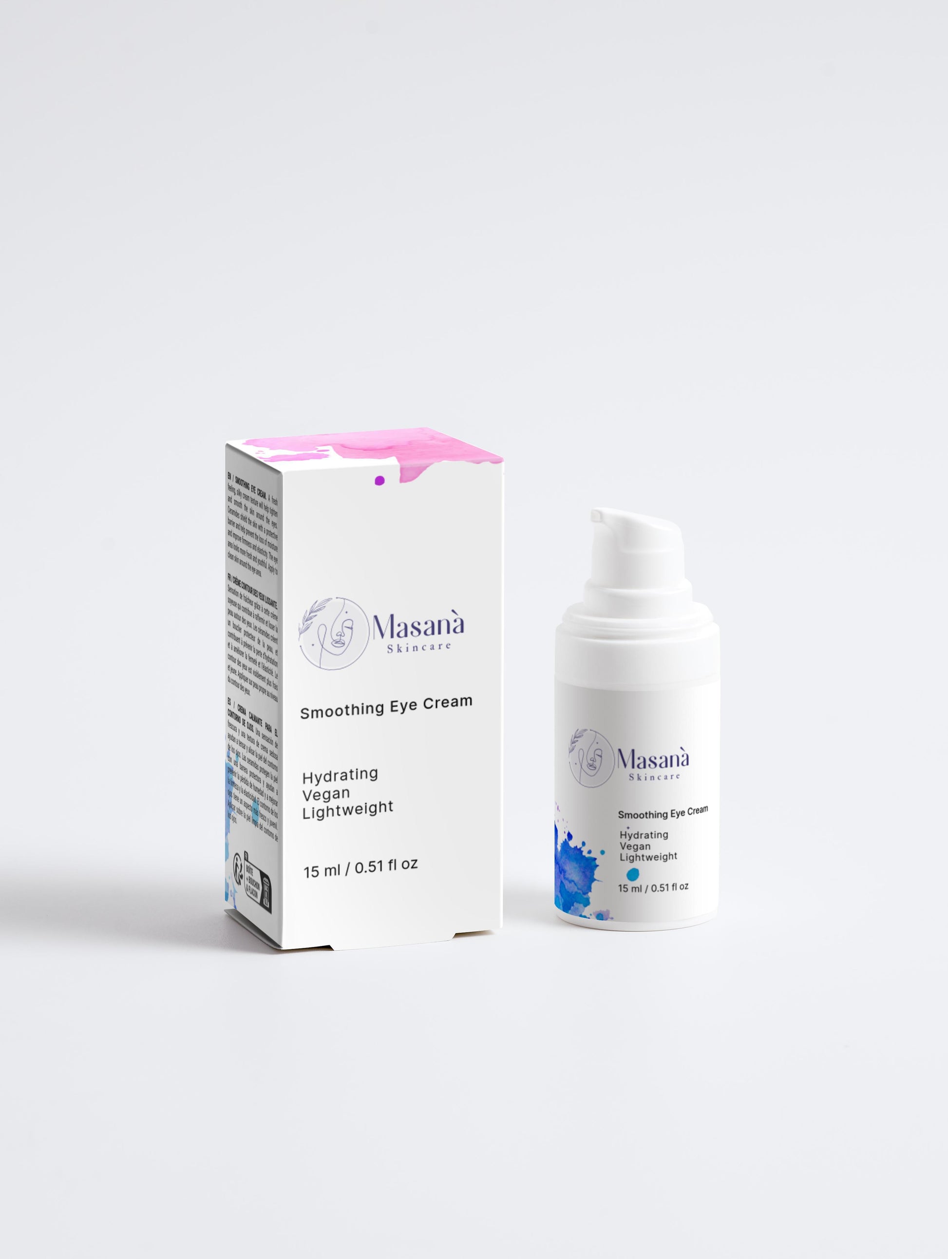 Masanà Smoothing Eye Cream with box – anti-aging eye treatment that reduces puffiness and fine lines while nourishing the delicate eye area