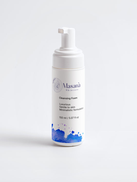 Masanà Mild Cleansing Foam – gentle daily face cleanser that removes makeup and impurities for fresh, soft, and balanced skin