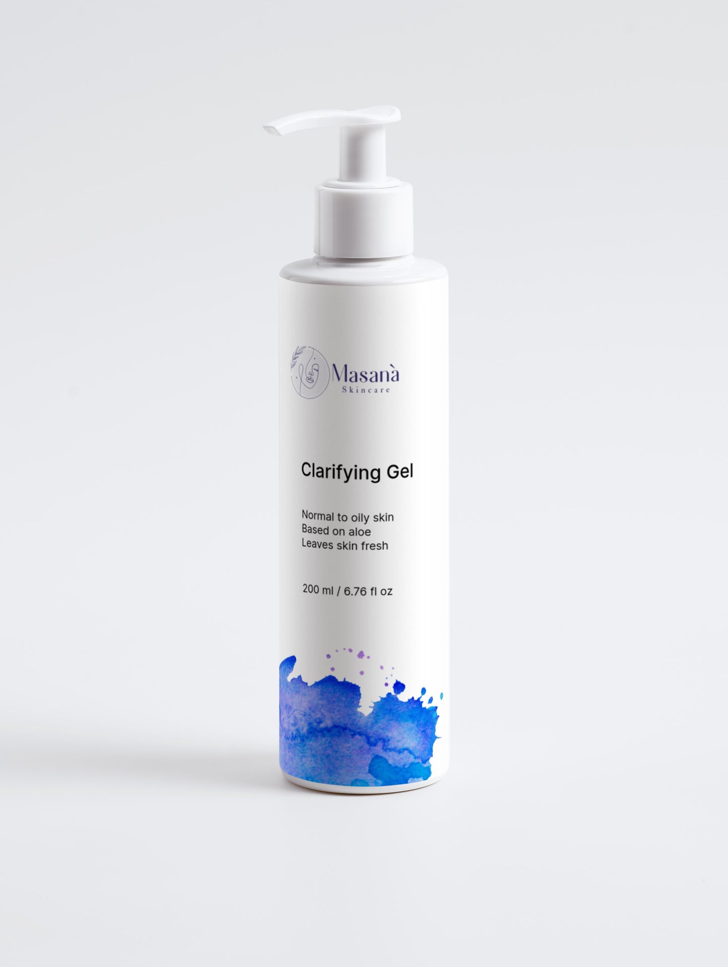 Masanà Clarifying Gel – gentle natural cleanser for acne-prone skin, removes impurities and balances oil without stripping